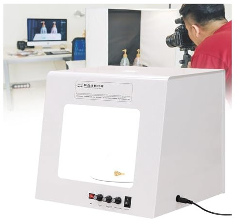 Mini caja de luz para fotografía de joyería profesional con función de rotación eléctrica de 360°, 4 luces de relleno, 3000-5500k, mini softbox para estudio fotográfico, para joyería, relojes(TB200)