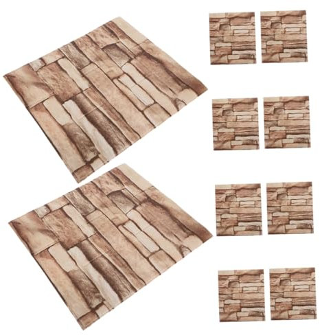 Veemoon 10pièces Autocollants Muraux Décoratifs Simulés Pour Cuisine Salle De Bain Et Salon Revêtement Mural Facile à Installer