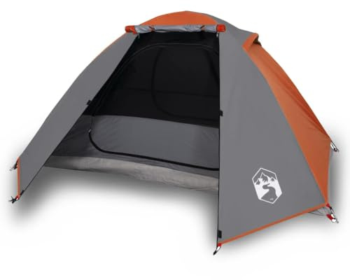 HFXHIJXQ Tienda de campaña para 2 personas, color naranja, ligera para actividades al aire libre, iglú con bolsa de transporte, tienda de campaña con cúpula ventilada, de poliéster, 220 x 133 x 113 cm
