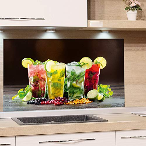 GRAZDesign Rückwand Küche Bar - Küchen Spritzschutz Herd Cocktail - Küchenrückwand Glas Cocktailbar / 100x50cm
