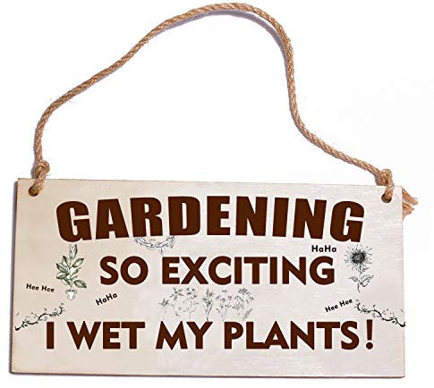 Gardening Gifts Sign for Men Women Funny Garden Ornaments Outdoor Gardeners Novelty Present Xmas Garden Plaque Unusual Plant Gift Naughty For Grandad Birthday Gift under 5 Pounds