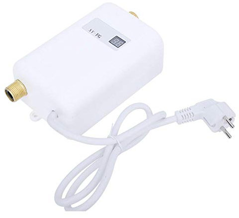 Chauffe-eau instantané, mini chauffe-eau électrique, chauffe-eau portable sans réservoir 3000W avec écran LCD pour interface cuisine salle de bain G 1/2 (Prise UE)