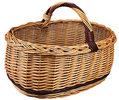 Damian-Wiklina Pilkorg, shoppingkorg, frukt- eller grönsakskorg, svampkorg, picknickkorg 46 x 31/H 21/30 cm