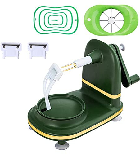 Shunfaji - Pelador de manzana con ventosa y cortador de manzana, acero inoxidable ultra afilado, máquina de pelar cinco segundos, pelador multifuncional para manzas, patatas, peras