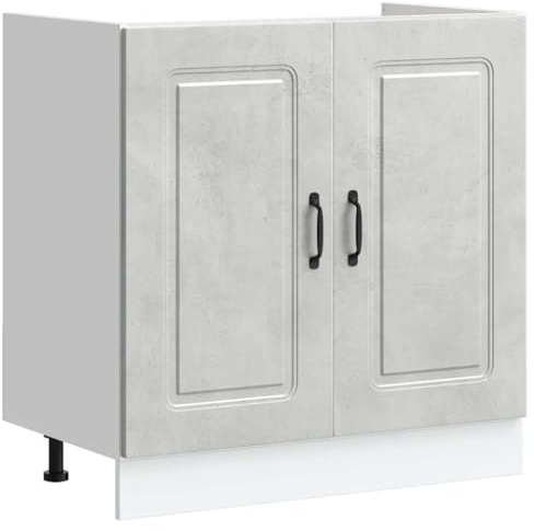 vidaXL Diskbänk underskåp betonggrå 80x46x81,5 cm konstruerat trä
