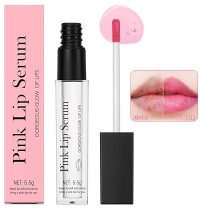 Pink Lip Serum,Magischer Farbwechsel Lipgloss, Feuchtigkeitspflege & Reparatur Lip Tint Lip Plumper,Pink Lip Serum Plumper Rosa Lippen Plumper Lip Stain Lang Anhaltender Feuchtigkeit,Repair Day Night