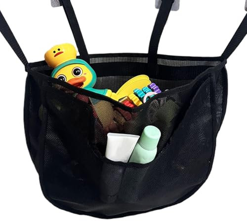 Almacenamiento de juguetes de bañera - Organizador de baño para bebé, bolsa de malla de pared | Almacenamiento de baño de secado rápido, soporte de succión sólido, organizador de ducha espacioso