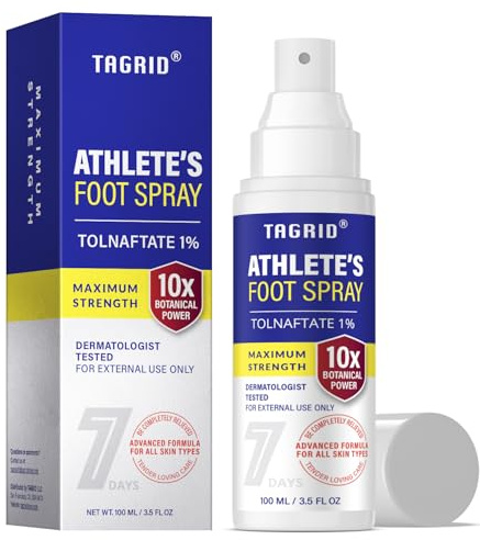 TAGRID Athletes Foot Treatment: Maximum Strength Antifungal Spray for Athletes Foot Fungus Jock Itch Ringworm Treatment for Humans - Anti Itch Spray for Itchy Skin Relief (3.5 Fl Oz (Pack of 1))
