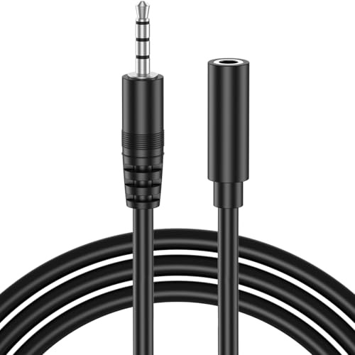 3.5mm Headphone Extension Cable Aux Cord, 3.5mm TRS Male to Female Stereo Extension Cord Adapter, Gold-Plated Audio Aux Jack Extender for Headphones,Car Home Stereos,Samsung,Sony & More,1M