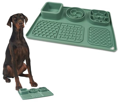 BIG DAWG® Slow Feeder Dog Mat, Large Silicone Licking Tray with Spiky Texture, Anti-Slip base, Anxiety Relief and Boredom Reduction, Dishwasher Safe (SLOW FEEDER TRAY MAT)