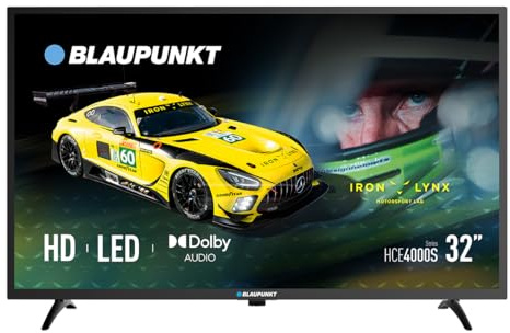 BLAUPUNKT TV 32 HD LED, Dolby Audio, 2×HDMI, USB, Sintonizadores T2/S2/C, Bajo Consumo, Negro, 32HCE4000S