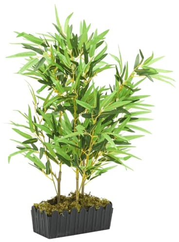 Mokuyary Árbol de bambú artificial, 500 hojas, 80 cm, planta artificial, planta artificial de boj para casa, salón, dormitorio, oficina, jardín, decoración de boda