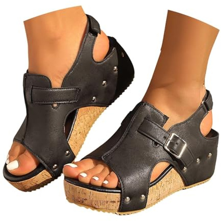 Generiska sandaler damer sommar med kilklack sandaletter fiskmun strandsandaler