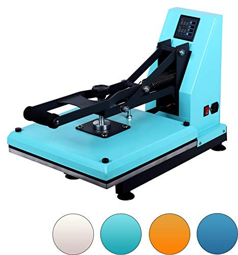 RICOO Transferpresse Hellblau Klappbar T338-TB Textilpresse Textildruckpresse Thermopresse Textil Transferdruck Bügelpresse T-Shirt Presse