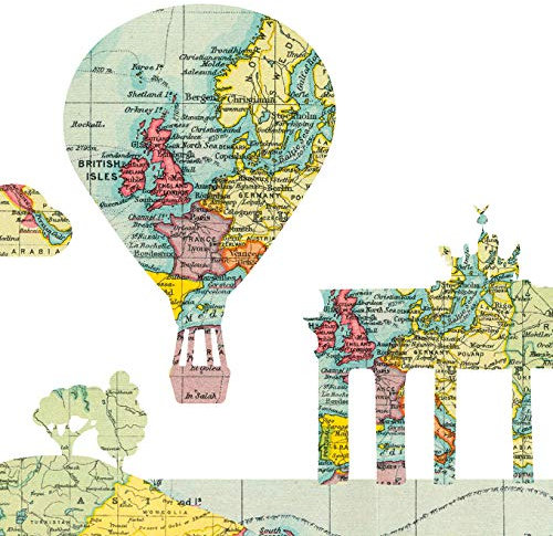 ANNA WAND Kinderzimmer Bordüre selbstklebend I Made in Germany I Tapetenbordüre 450 x 11,5 cm I Wandtattoo Mädchen & Junge I HELLO WORLD