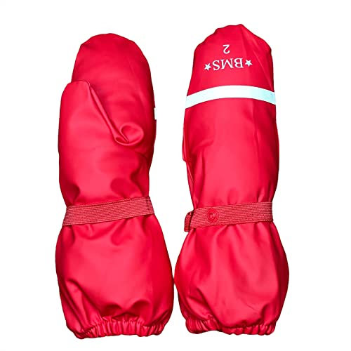 BMS Buddelhandschuhe ungefüttert 100% wasserdicht (rot, 0-2 Jahre)