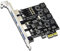 GLOTRENDS U3044 Scheda di espansione PCIe a 4 porte USB 3.0 5Gbps per piattaforma Intel, AMD e ARM, compatibile con Windows e Linux (non supporta Mac OS)