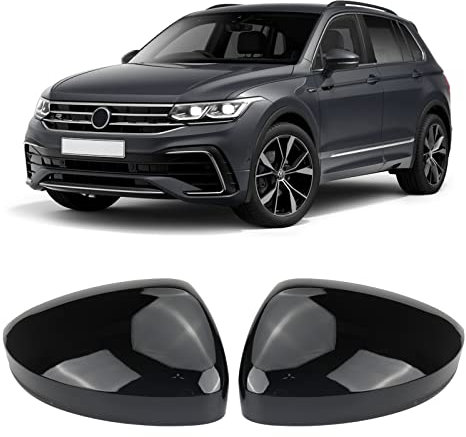 Tapa de la Cubierta del Espejo Reemplazar para VW Tiguan MK2 2017-2020, 1 par Cubierta del Espejo Tapas de Espejo Retrovisor Cromado Mate, Tapa de Espejo Retrovisor Automático