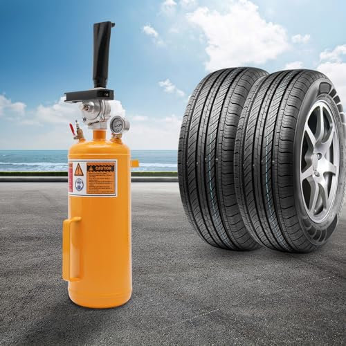 KEESUNG Reifenfüller Reifenschockfüller, 2.11 Gallonen Reifen Booster Inflator PKW Reifenbooster Luftkanone Airbooster Reifenaufblasgerät für Motorrad ATV Traktor Autowerkstatt, Blau