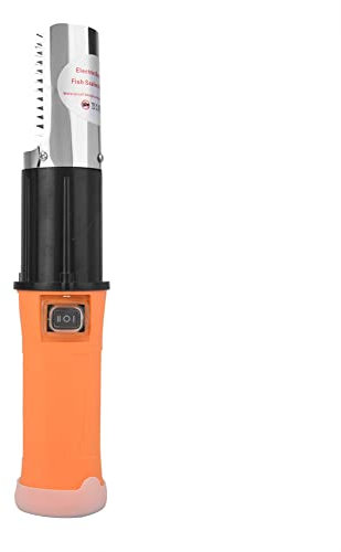Squamatore Elettrico per Pesci Potente Dispositivo di Rimozione del Raschietto per Squame per il Mercato del Pesce, Batteria Al Litio Arancione (Adattatore di ricarica con presa