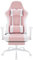 WOLTU Massage Gaming Stuhl, Ergonomischer Bürostuhl Racing Sessel Design, Kopfstütze, Lendenmassage, Fußstütze, Drehstuhl mit Rollen, 150 kg Tragfähigkeit, Netzstoff, Rosa+Weiß