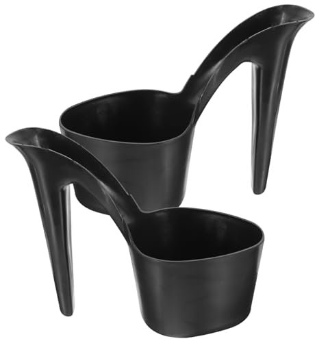 Milisten 2pezzi Vasi Fiori Forma Di Tacchi Vasi Decorativi Per Piante Grasse e Bonsai Ed Esterni Elegante Design Minimalista Plastica Nera