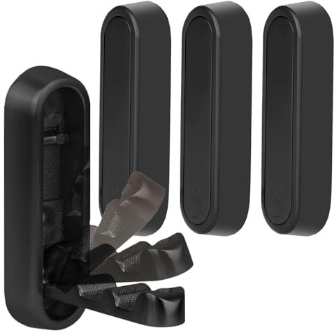GD HUA 4 Stück Schwarz Kleiderhaken Klappbar, 90° Wandhalterung Unsichtbarer Klapphaken, Selbstklebende oder Perforierte Befestigung, Tragkraft 5kg, für Garderobe, Badezimmer, Küchen, Wohnzimmer
