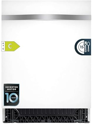 Cecotec Lavavajillas Integrable 60cm Bolero Aguazero 6620 Full-BI White Glass C. 1850W, 15 Cubiertos, 8 Programas, Motor Inverter, Pantalla FullColor, Smart Wash, Turbo Dry+, AutoClean