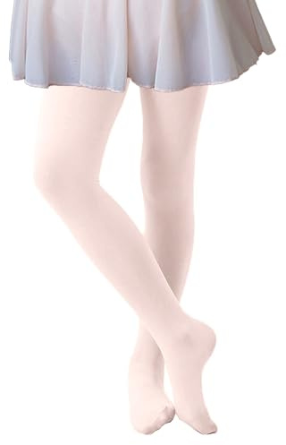 CozyWow Medias de ballet para niña, ultrasuaves, elásticas, para bailar, Rosa., 6-8 años