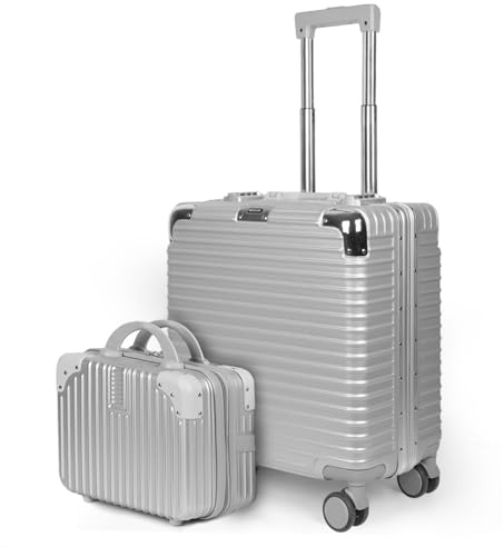 MERCURY TEXTIL - Maleta de Cabina con Ruedas 360° [48x40x24 cm] - Maletín de Piloto, Trolley de Viaje para Negocios con Candado TSA, Neceser Incluido - Equipaje de Mano Resistente ABS (Gris)