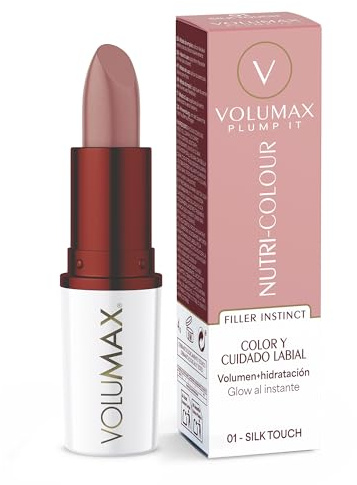 Volumax Plump It Nutri-Colour | Tratamiento Labial Antiedad Reafirmante | Color, Volumen y Cuidado Clínico en un solo Gesto | Color SILK TOUCH 01 | 4gr