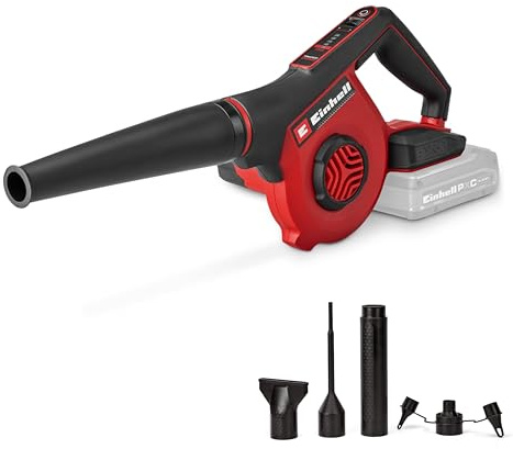 Einhell Akku-Bläser TE-CB 18/270 Li - Solo Power X-Change (18 V, max. 270 km/h Luftgeschwindigkeit, 5 Stufen, inkl. Verlängerung, Standard-, Flach-, Bohrlochdüse, ohne Akku)