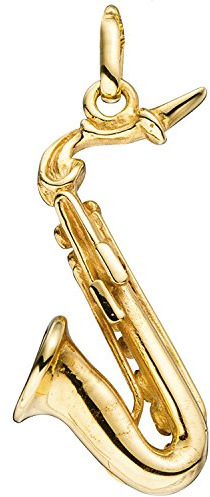 Jobo Damen-Anhänger Saxophon aus 925 Sterling Silber vergoldet