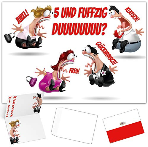 A4 XXL 55 Geburtstag Karte KOLLEGEN mit Umschlag - lustige Geburtstagskarte - Glückwunschkarte zum 55. Geburtstag für Mann & Frau von BREITENWERK