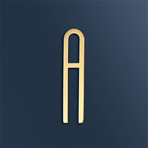 7cm Solid Brass 3D House Plaque Numbers 0-9 Letters A-Z Dash Sign Adhesive Glued Hotel Office Door Number Indoor Mailbox Address Digital Alphabet for Home Outdoor Plates Doorplate Room (A)