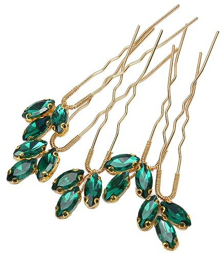 Épingle à Cheveux Vintage en Vert, Bijoux de Cheveux Légers pour Demoiselle D'honneur Mariée, Morceau de Cheveux Exquis
