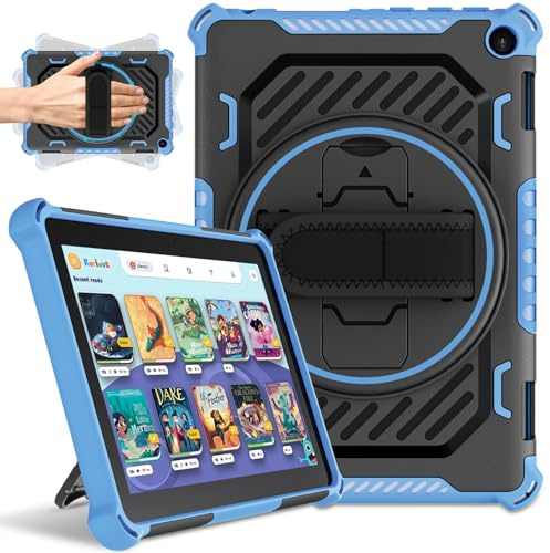 ROISKIN for Amazon Kindle Fire HD 8 & HD 8 Plus Tablet Case 12th/10th Generation 2024/2022/2020 Release for Kids with 360 Rotating Kickstand Hand Strap