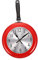 ORFOFE 10 Zoll Edelstahl Bratpfanne Wanduhr Rot Keine Batterie
