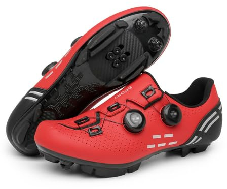 ENEN Zapatillas de Ciclismo para Hombre Mujer, MTB Zapatos Bicicleta de Montaña Compatibles con Look SPD Lock, Unisex Zapatillas de Bicicleta de Montaña