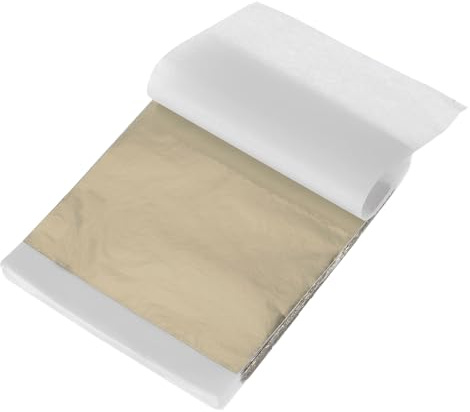 QUARKZMAN 200pz Fogli Foglia d'Oro 14cm x 14cm Fogli Foglia d'Oro Imitazione per Artigianato, Cornici per Foto, Sculture, Unghie e Decorazioni Artistiche, Oro Chiaro