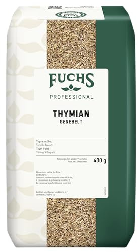 Fuchs Professional - Thymian gerebelt | Mediterrane Kräuternote für Gemüse und Tomatensaucen | Profi-Qualität für Großverbraucher und Gastronomie | 400 g im recyclebaren Beutel