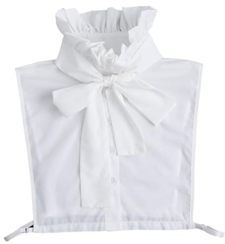 THLCIOPE Bow Detachable Fake Collar Elegant DickeyStand Up Collar Half Shirt Collar For Women