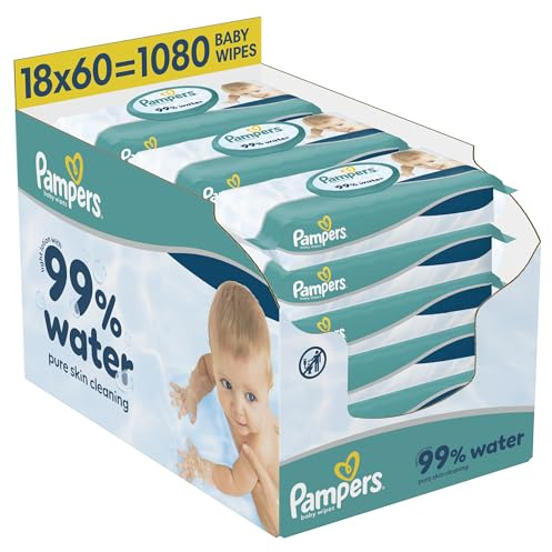 Pampers 99% Water Baby-Feuchttücher, 18x60 (1080 Stück)