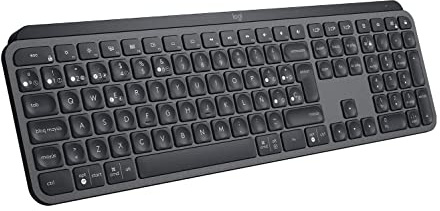 Logitech MX Keys Advanced Teclado Inalámbrico, Bluetooth, Clara Respuesta Táctil, Retroiluminación, USB-C, PC/Mac/Portátil, Windows/Linux/iOS/Android, Disposición QWERTY Español - Negro