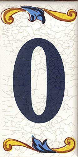 Numero Civico Esterno Moderno in Ceramica - Design 'Craquelé' - Nomi, Indirizzi e Segnaletica (Numero Zero '0')