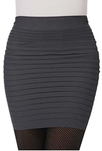 LAEMILIA Damen Nierenwärmer Rock Unterrock Skinny Stretch Einffarbig Elegant Minirock Bandeau T-Shirtverlängerung Multifunktion Einheitgröße Dunkelgrau