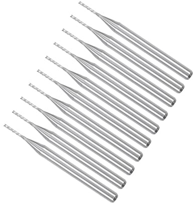CoCud 10 st hårdmetall skaftfräs gravering fräs bit 0,8 mm bit diam. 1/8 tum skaft CNC cut router bit verktyg – (användning: för PCB-maskin)