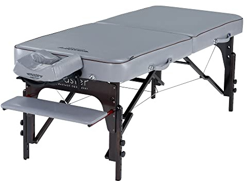 Master Massage 30 Montour Lx Portable Massage Table Package with 3 Memory Foam, Dove Grey- Foldable Massage Table, Folding Spa Beauty Bed