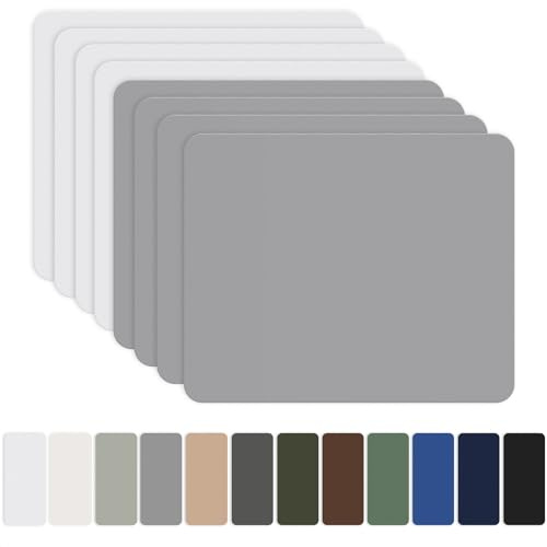 Självhäftande lappar av nylon, 20 x 15 cm, 8er OAZ självhäftande vattentäta reparationslappar, grå och vit, nylonlapp självhäftande, för tält, dunjacka, sovsäck, ficka