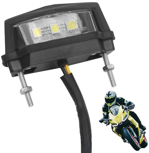 CAISYE Luce Targa LED per Moto 12V, Universale, Fanale Posteriore con Illuminazione Super Luminosa, Impermeabile e Durevole, Compatibile con Motociclette, ATV, Ciclomotori